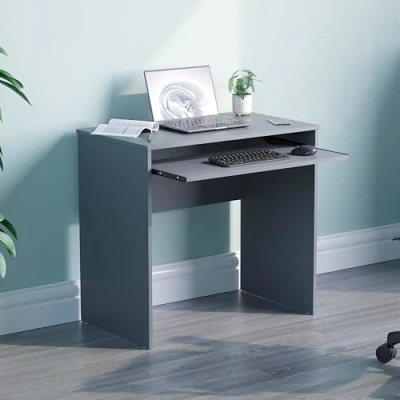 Immagine di Vida Designs Scrivania per Computer Huby, Legno ingegnerizzato, Grigio, H: 75 / W: 80 D: 48 cm