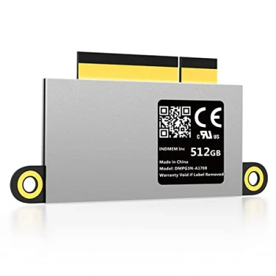 Immagine di INDMEM, SSD NVMe PCIe da 512 GB, compatibile con MacBook Pro 2016 e 2017, 13 pollici A1708 (EMC 3164/2978), non touch bar