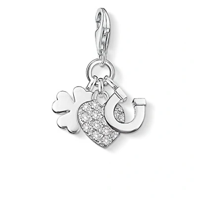 Immagine di Thomas Sabo Ciondolo da Donna, Argento 925, Clover, Gem Heart, HorseShoe Charm