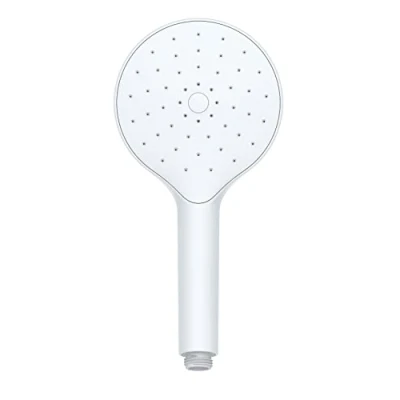 Immagine di WENKO Soffione Doccia Automatic Cleaning Bianco, Ø 12 cm Doccetta a Mano con Impugnatura Universale Sistema anticalcare autopulente Bianco