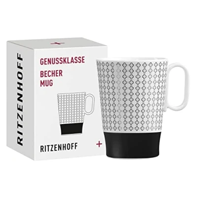 Immagine di RITZENHOFF 3731006 Tazza da caffè 330 ml Serie Genussklasse No. 6 in porcellana con motivo plus Pezzo di design