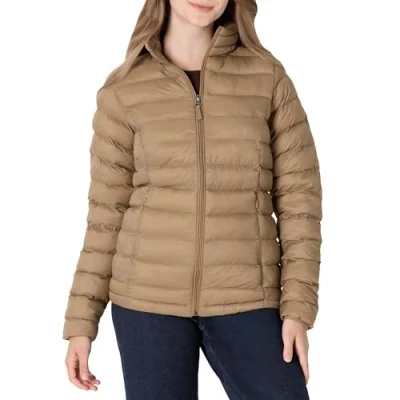 Immagine di Amazon Essentials Piumino Leggero a Maniche Lunghe Resistente all&#039;Acqua Ripiegabile (Disponibile in Taglie Forti) Donna, Cammello, XXL