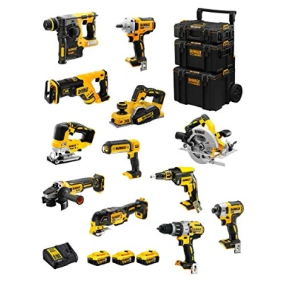 Immagine di DeWALT Kit DWK1201 (DCD996 + DCH273 DCG405 DCF887 DCF894 DCS334 DCS570 DCS355 DCP580 DCS367 DCL050 DCF620 3 Batterie 5,0 Ah Caricabatterie Caddy 3en1)
