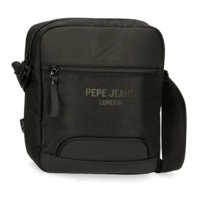 Immagine di Pepe Jeans Bromley Borsa Messenger Supporto tablet Nero 23x27x7 cms Poliestere, Nero, Talla única, a tracolla per Tablet, taglia unica,