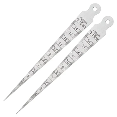 Immagine di Be in Your Mind 2 pezzi cuneo Feeler Gauge conico gap acciaio inox cono saldatura foro strumento di misura per diametro interno ecc