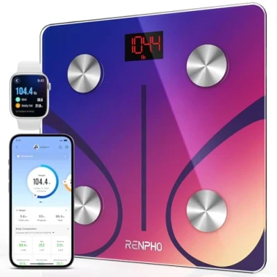 Immagine di RENPHO Elis 1 Bilancia Pesapersone, Professionale Impedenziometrica Bluetooth Pesa Persona Digitale con App Misura Peso Corporeo, Massa Grassa, BMI, Muscolare, Rosso