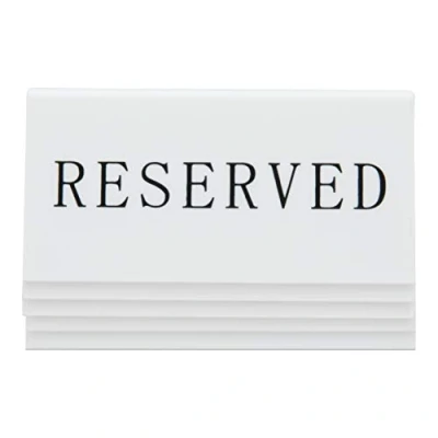 Immagine di Securit Set da 5 segna tavolo con la scritta &quot;reserved&quot; in Inglese