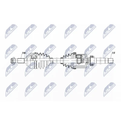 Immagine di NTY NPW PE 103 Albero motore / Semiasse Assale anteriore Dx 981 A6 Trasmissione automatica