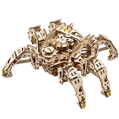 Immagine di UGEARS Hexapod Explorer Puzzle 3D Regalo per la Festa del Papà Kit Modello Robot Ragno Meccanico Adulti con Potente Motore a Molla in Legno