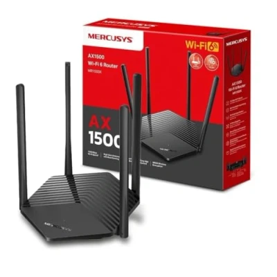 Immagine di Mercusys TP Link MR1500X AX1500Mbps Router WiFi 6 Dual Band, Porta Gigabit, 1201Mbps su 5 GHz e 300Mbps 2,4 GHz, 4 Antenne Ad Alto Guadagno, Parental Control, Rete Ospiti, QoS, OFDMA, MU MIMO