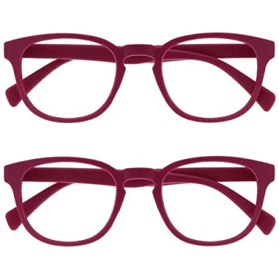 Immagine di OPULIZE Pop 2 Pacco Retrò Giro Colore Rosa Fucsia Opaco Liscio Uomo Donna Occhiali Da Lettura Cerniere Molla RR2 4 +2,00