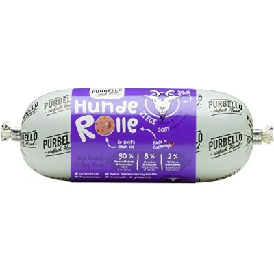 Immagine di PURBELLO Roll per cani di capra con carota ed erbe Monoprotein alto contenuto carne cibo umido salsicce resistente al taglio e senza cereali 8 x 200 g