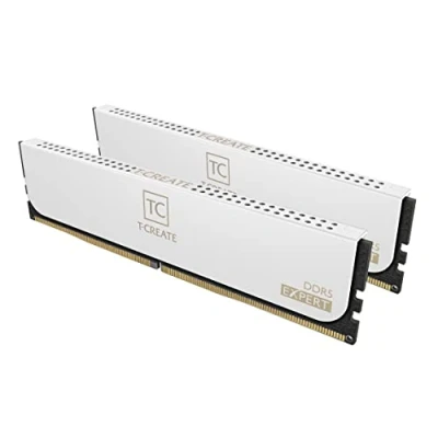 Immagine di TEAMGROUP T CREATE EXPERT CTCWD532G6000HC30HC30DC01 Kit di memoria DDR5 da 32 GB (2 x 16 GB) 6000 MHz (PC5 48000) CL30 Intel XMP 3.0 e AMD EXPO, compatibile con Ram White, CTCWD532G6000HC30DC01