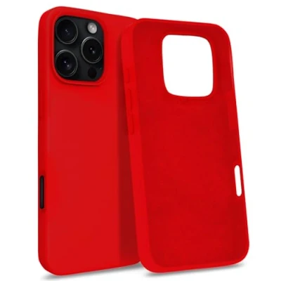 Immagine di MyGadget Custodia compatibile con iPhone 16 Pro Max Hardcase Strato Microfibra &amp; Cover Silicone Resistente Protezione Antigraffio Antiurto Rosso