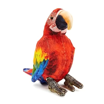 Immagine di Zappi Co Children&#039;s Soft Cuddly Plush Toy Perfect Playmates for Kids in Printed Style (28cm Length) (Scarlet Macaw Parrot)