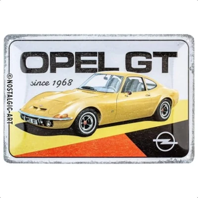 Immagine di Nostalgic Art Targhe Vintage Opel GT Since 1968 Idea Regalo per Accessori Auto, in Metallo, Design retrò Decorazione, 20 x 30 cm