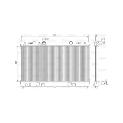Immagine di VALEO 734410 Radiatore motore Alluminio 738 375 16 senza regolatore refrigerante Alette di raffreddamento saldate MAZDA: 6 SW, Sedan