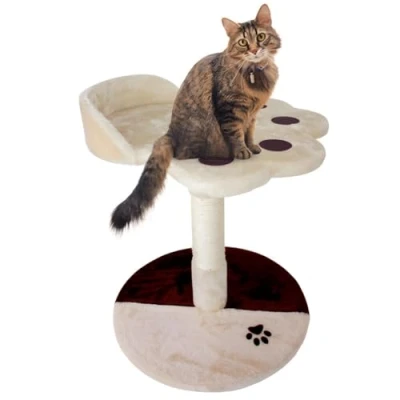 Immagine di Mobiclinic® Pets, tiragraffi per gatti, Oliver, 47x40x47, Albero Base morbida e imbottita, Supporta 10 kg, Corda in sisal, Piccolo, Antistress Beige