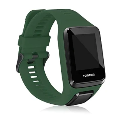 Immagine di kwmobile Cinturino TPU Silicone con Fibbia Compatibile Tomtom Adventurer/Runner 3/Spark 3/Golfer 2 Cinturini 15,5 21,5 cm Verde Scuro