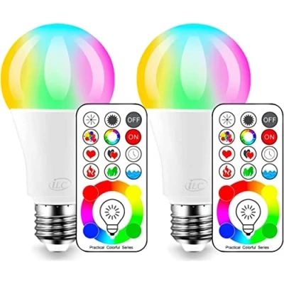Immagine di iLC Led Lampadine Colorate Edison Cambiare Colore Lampadina RGB+Bianca Dimmerabile 120 Scelte di 10 Watt E26 RGBW a Colori Telecomando Incluso (Confezione da 2)