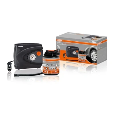 Immagine di Osram TYRESEAL Kit Essential, sigillante per Pneumatici da 450 ml e riempitivo analogico, Adatto RDKS, Scatola di immagazzinaggio Inclusa