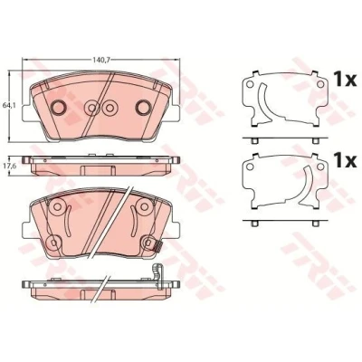 Immagine di TRW GDB2253 Kit pastiglie freno con segnalatore acustico usura accessori KIA: Stinger Hatchback