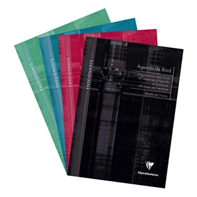 Immagine di Clairefontaine 9069C Un registro di classe Brochure Souple 6 colonne (48 caselle/semaine) A4 21x29, 7 cm 144 pagine (42 semaines) carta Bianca 90g copertina in laminata colore casuale
