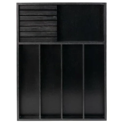 Immagine di VaeFae Organizzatore di posate in bambù, portautensili per cassetto, vassoio portaposate legno con divisorio cucina, e blocco coltelli rimovibile