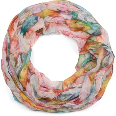 Immagine di styleBREAKER sciarpa a loop da donna con motivo di piume colorate, leggera tubolare boho estiva multicolore 01016239, colore:Giallo Blu Rosso