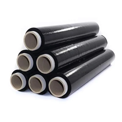 Immagine di Netuno 6x rotolo pellicola estensibile nera 23 my 500 mm 1,5 kg film elastico in plastica polietilene per imballaggio traslochi spedizioni pallettizzare protettiva a mano