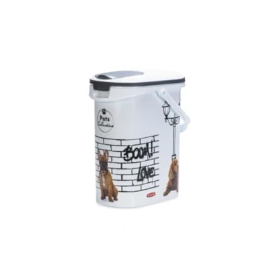 Immagine di Curver Contenitore per crocchette cani 10 L/4 KG Pets Collection ermetico anti odore alimenti 19 x 30 35 cm, bianco