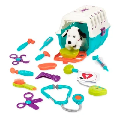 Immagine di Battat Kit di Veterinario con Dalmata Giocattolo per Giochi Ruolo Trasportino e Cane Set Gioco Bambini 2 Anni in su (15 Pezzi), Multicolore, BT2621C1Z