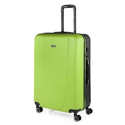 Immagine di ITACA Valigia Grande Rigida Viaggio Rigide. Trolley con 4 RuoteDoppie Girevoli. Materiale ABS Resistente e Leggero TSA 71170, Pistacchio Antracite