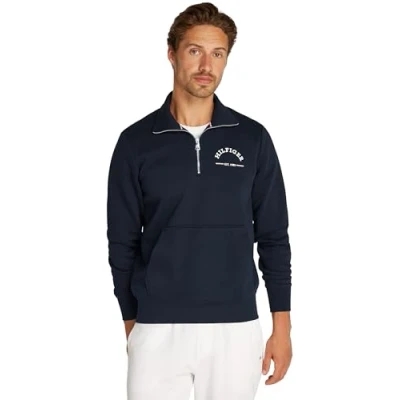 Immagine di Tommy Hilfiger Roundall Stand Collar ZIP Felpa, Uomo, Taglia: XS, Desert sky