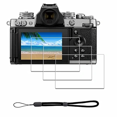 Immagine di iDaPro protezione Pellicola per Nikon Z fc Zfc vetro temperato + cordino manuale [3+1 pezzo], proteggi schermo facile da installare