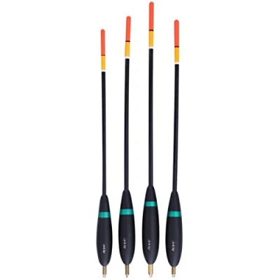 Immagine di Galleggianti da pesca 4 pezzi, testa di rame galleggiante in legno balsa verticale con indicatore morso Bobber al