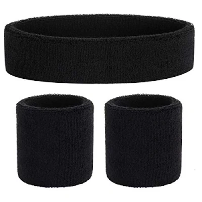 Immagine di ONUPGO Set di fasce per il sudore (3 pezzi) fascia sportiva da polso a righe e assorbe