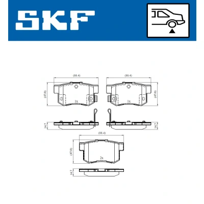 Immagine di SKF VKBP 90451 A Kit pastiglie freno con segnalatore acustico usura
