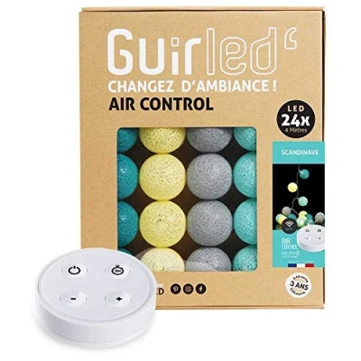 Immagine di Ghirlanda luminoso a LED per batuffoli di cotone USB Telecomando wireless Luce notturna bambini 2h Adattatore doppio 2A incluso 4 intensità 24 sfere m Scandinavo