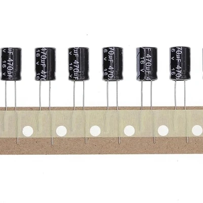 Immagine di 50 Pezzi 16V 470UF Condensatore elettrolitico in alluminio plug 8x12 8 * 12mm