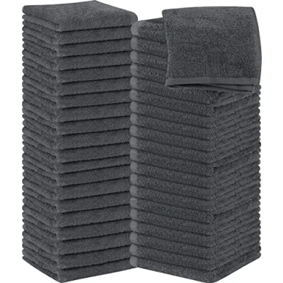 Immagine di Utopia Towels Set Di 60 Asciugamani 100% Cotone Filato Ad Anelli, Asciugamano Flanella Qualità Superiore, Altamente Assorbente e Morbido (Grigio)