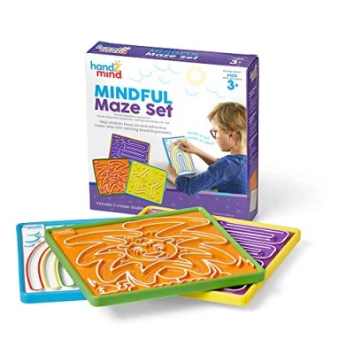 Immagine di Learning Resources Set da 3 Labirinti della consapevolezza , Tavolette per la respirazione double face seguire con le dita, Mindfulness bambini, Giocattolo di apprendimento socio emotivo