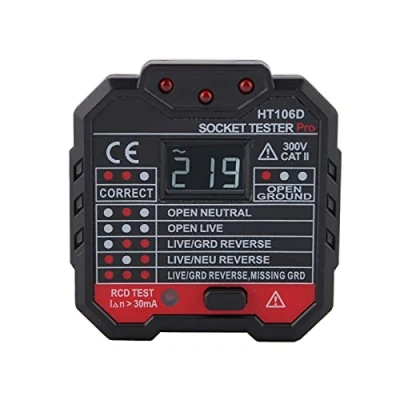 Immagine di HT106D Tester per Prese Elettriche Multifunzione Strumento il Controllo dei Guasti di Rete EU Plug