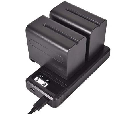 Immagine di DSTE 2PCS NP F970 Ricaricabile Batteria e USB Smart LED Caricabatterie Compatibile per Sony CCD SC5, SC5/E, SC55E, SC55, SC6, SC65, SC7