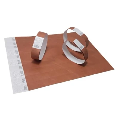 Immagine di IBOO Confezione da 100 braccialetti di carta Tyvek 19 mm per sicurezza ed eventi, antistrappo, leggeri e resistenti all&#039;acqua (bronzo)