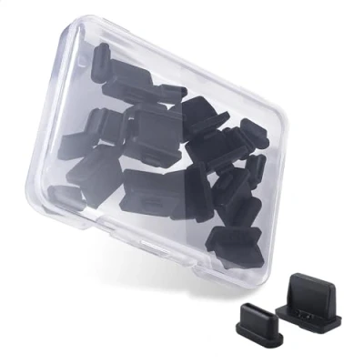 Immagine di Cable Matters Confezione Combo di Copri Porte USB C e 10 A Neri (Copertura Antipolvere USB, Tappi C, protettivi C)