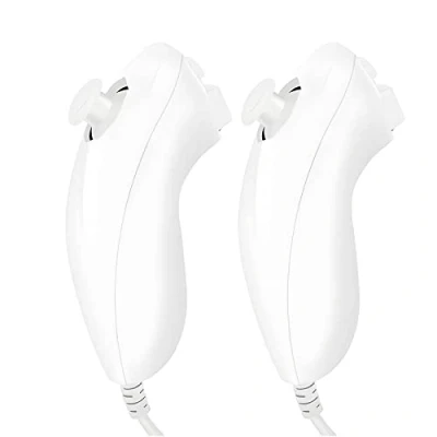 Immagine di Sporgo Nunchuk controller per Wii: Wii U Video Gamepad, Nunchaku destro con Motion Plus, Nunchuck di ricambio sono perfettamente compatibili console e