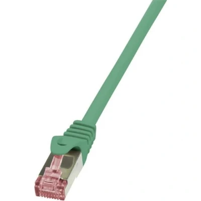 Immagine di LogiLink CQ2015S RJ45 cavo di rete, patch CAT 6 S/FTP 0.25 m Verde Ritardante fiamma, con protezione 1 pz.