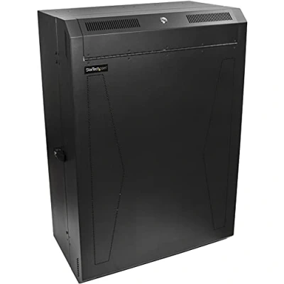Immagine di StarTech.com Armadio Rack 19&quot; 8U Verticale, Server a Profilo Basso (38 cm), Altezza 76 cm; di Rete con Serratura e ulteriori 2U per Switch/Router/Patch Panel Assemblato (RK830WALVS)
