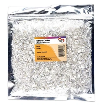 Immagine di Decorazione Fiocchi metallizzati argento 80 g